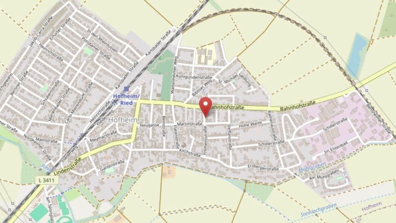 Karte Freiheitsstraße 15, 68623 Lampertheim (Hofheim)